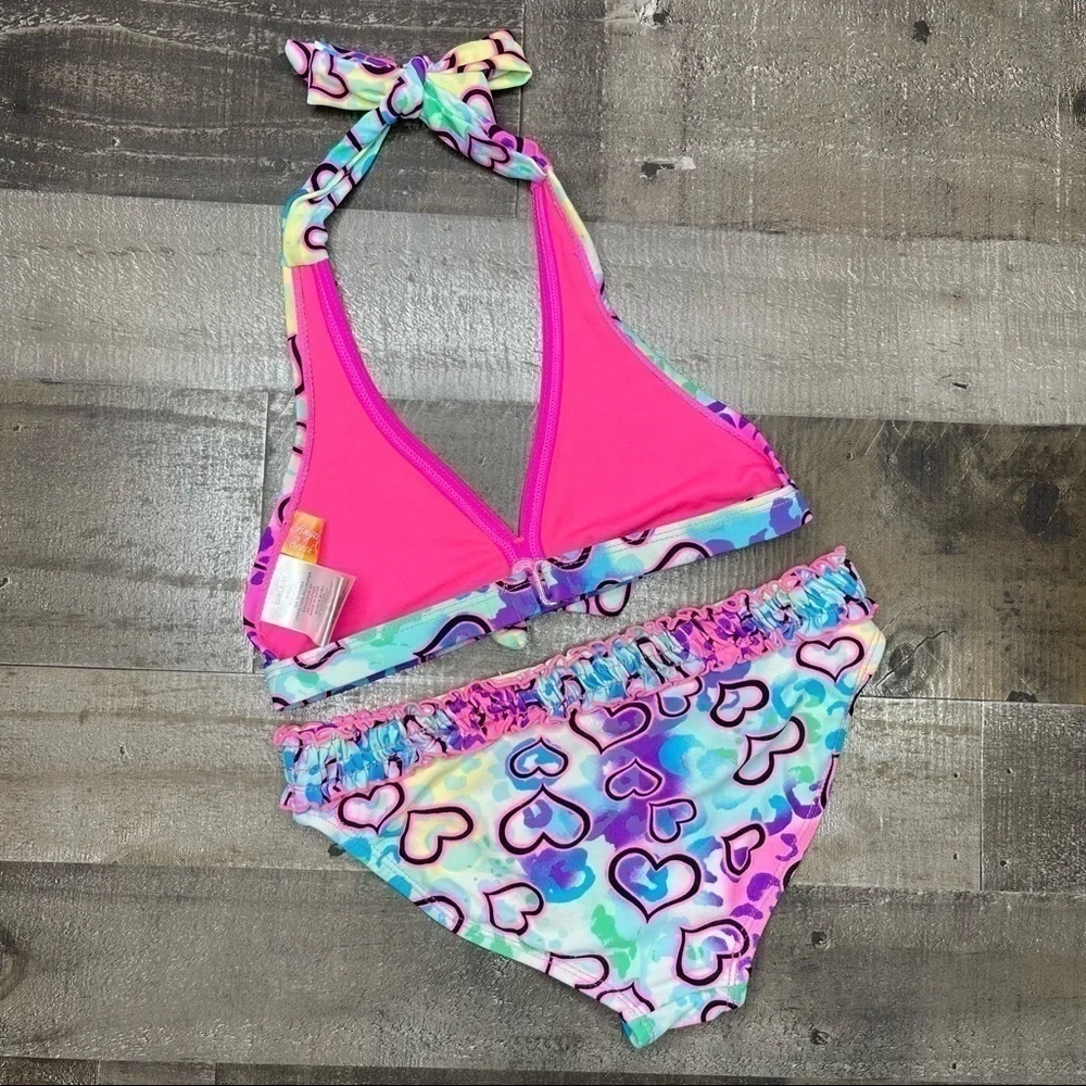 Angel Beach Heart Pattern Bikini Set size 8